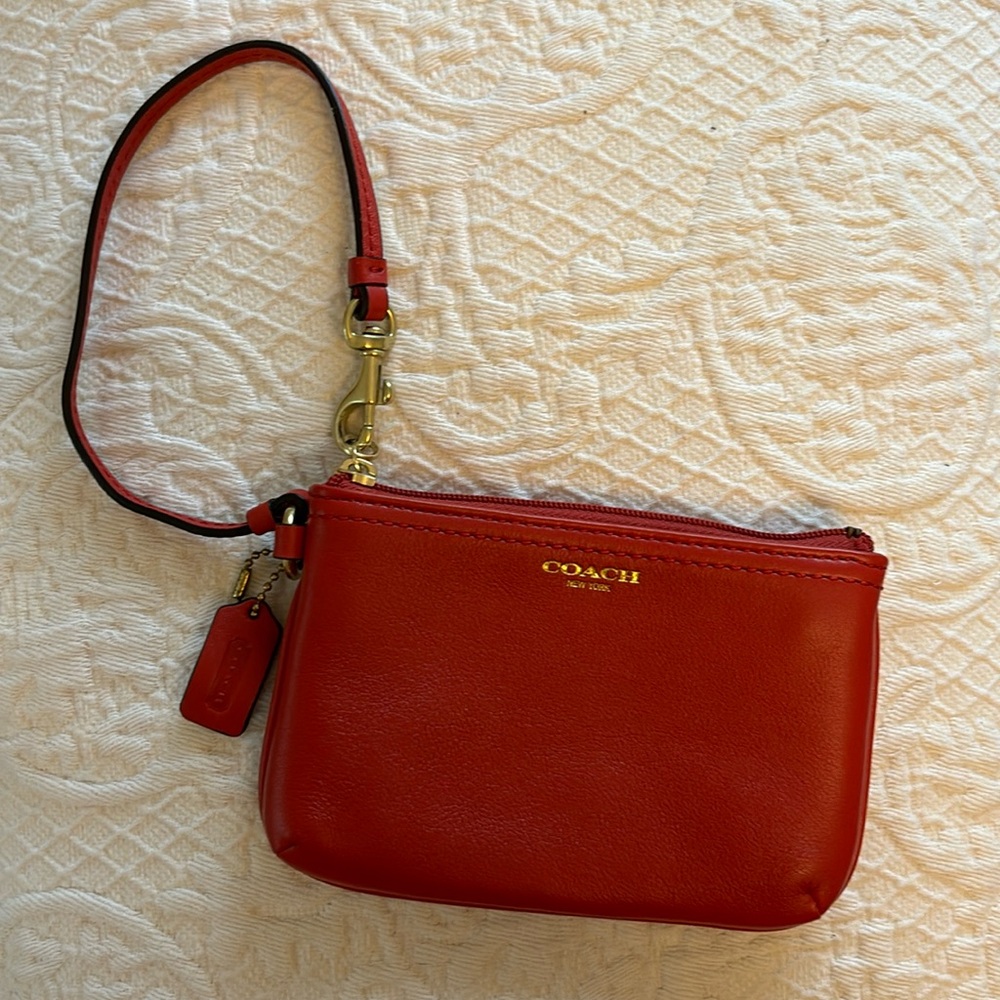 Coach Red Leather Wristlet